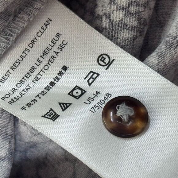 Anthropologie Marfa Grey Snake Print V-neck Belted Faux Wrap Maxi Dress 14 - Picture 7 of 9